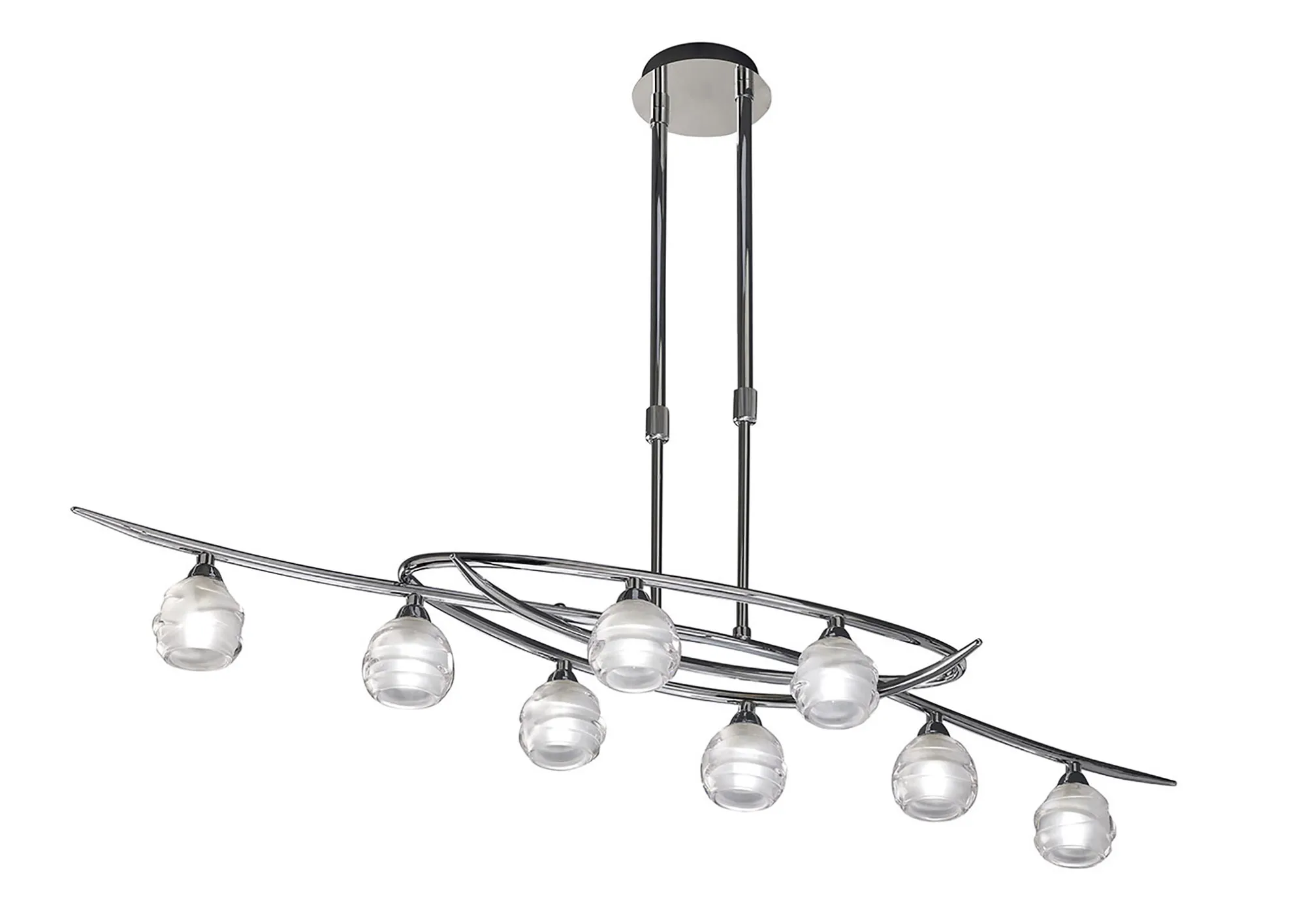 M1800  Loop Rectangular Telescopic Pendant 8 Light